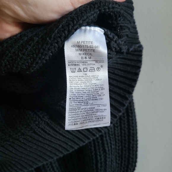 GAP Femme Shaker Barrel Sleeve Knit Cowlneck Sweater Womens Medium Petite - Picture 5 of 10